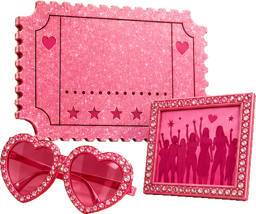 Cinema tickets, heart sunglasses and an audience photo