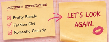 Audience expectation: Pretty Blonde, Fashion Girl, Romantic Comedy. Let's look again.