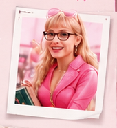 Elle Woods in pink, displayed as a Polaroid